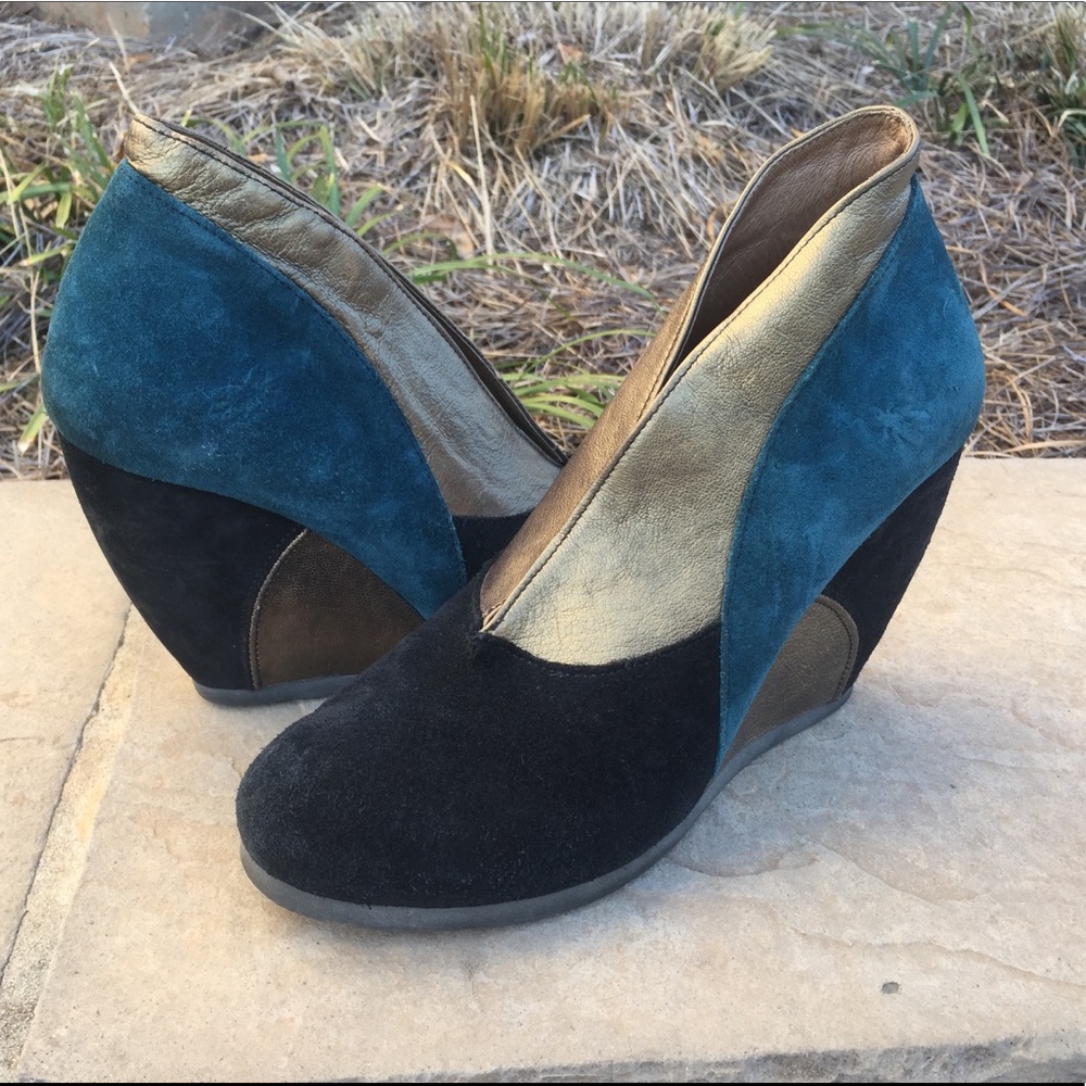 Fly Girl- Fly London wedge color block shoes-SZ-40